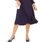 Charter Club Women's Dot Jacquard Shirtdress Blue Size Petite XL