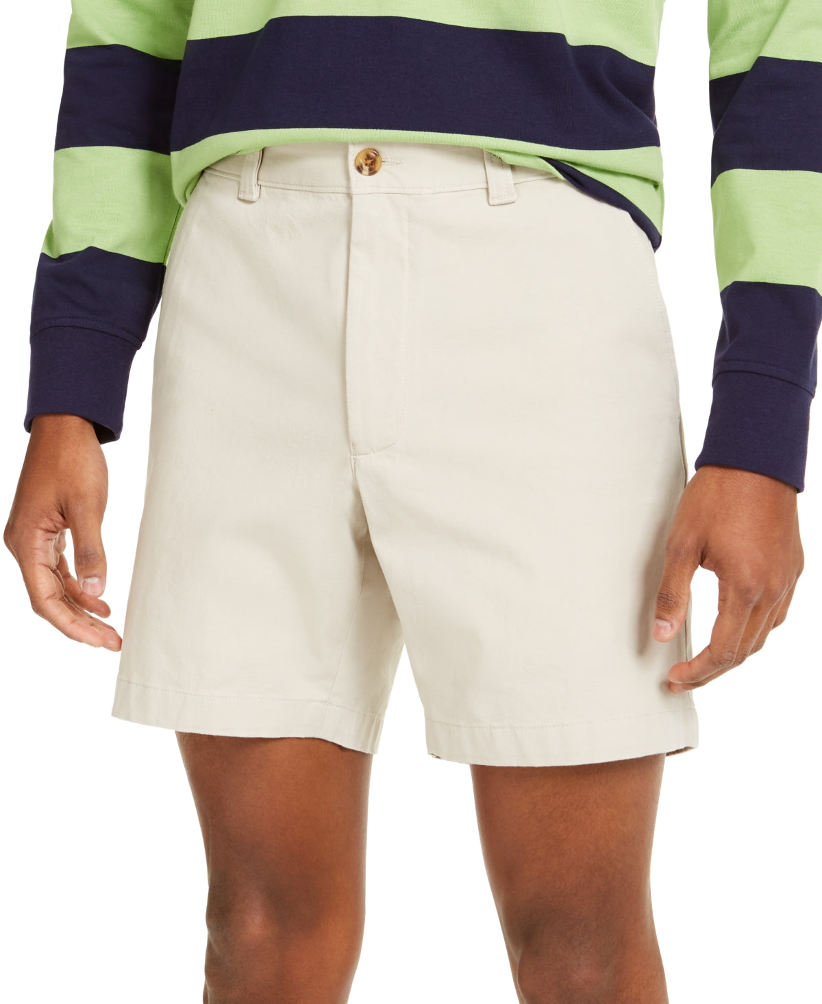 Club Room Men's Regular Fit 7 4 Way Stretch Shorts Beige Size 33