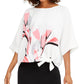 Alfani Women's Printed Side Tie Top Pink Size Medium