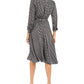 Alfani Women's Printed Belted Fit & Flare Dress Black Size 12