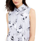 Alfani Women's Printed Tunic Gray Size Medium