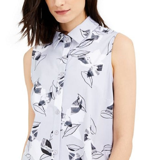 Alfani Women's Printed Tunic Gray Size Medium