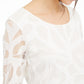 Alfani Women's Tunic Split Hem Scoop Neck Blouse White Size Medium