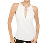 INC International Concepts Women's O Ring Keyhole Top White Size Small