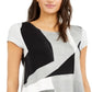 Alfani Women's Printed T-Shirt Gray Size X-Large