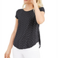 Alfani Women's Short Sleeve T-Shirt Top Black Size X-Large