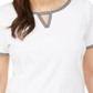 Karen Scott Women's Contrast Trim Keyhole Top White Size XX-Large