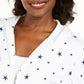 Karen Scott Women's Star Gaze Printed Zip Hoodie White Size Large