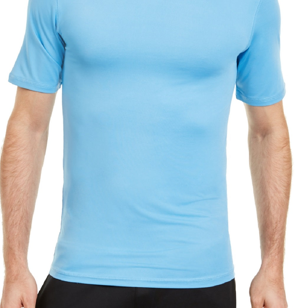 Club Room Men's Solid Short Sleeve Rash Guard Blue Size X-Large