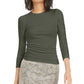 Bar III Women's Knit Top Plus Ruched Puffed Green Size XX-Large