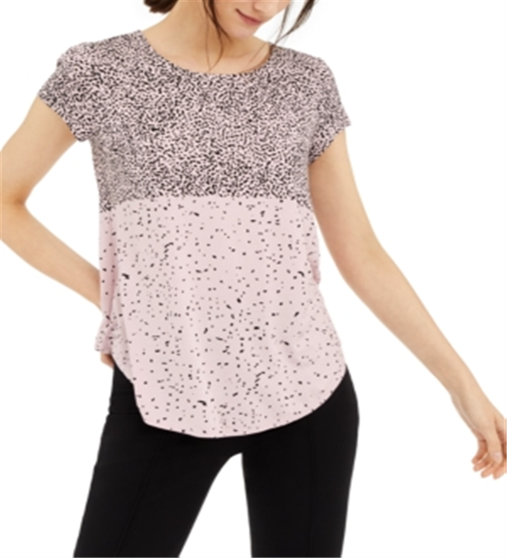 Alfani Women's Printed T-Shirt Pink Size Medium