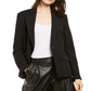 INC International Concepts Women's Peak Lapel Blazer Black Size X-Small