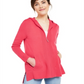 Charter Club Women's Cashmere Zip Front Hoodie Pink Size Small