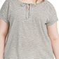Style & Co Women's Keyhole Neck T-Shirt White Size 3X