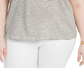Style & Co Women's Keyhole Neck T-Shirt White Size 3X