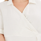Alfani Women's Plus Drape Surplice Top White Size 3X