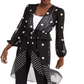 Inc International Concepts Women's Polka-Dot Tie-Waist Kimono Black Size XL