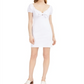 Bar III Women's Off the Shoulder Tie Front Mini Dress White Size XX-Large