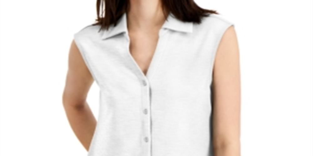 Alfani Women's Sleeveless Blouse White Size XX-Large