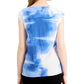 Alfani Women Side Tie Wash Cap Sleeve Jewel Neck Top Blue Size L