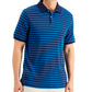 Club Room Men's Interlock Striped Classic Fit Stretch Polo T-Shirt Blue Size Small