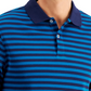 Club Room Men's Interlock Striped Classic Fit Stretch Polo T-Shirt Blue Size Small