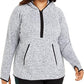 Ideology Women's Plus Hooded V Neck Tunic Top Gray Size 1X