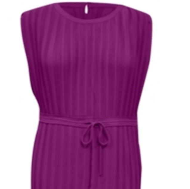 Alfani Women's Pleated Tie Waist MIDI Dress Purple Size Medium