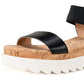 Sun + Stone Women's Melanyy Wedge Sandals Black Size 7.5 M