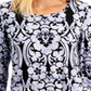 JM Collection Women's Scroll Print Top Purple Size Small