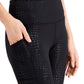 ID Ideology Women's Embossed Side Pocket 7/8 Length Leggings Black Size Medium