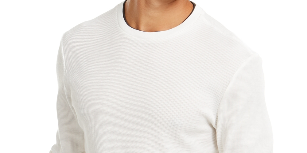 Club Room Men's Thermal Crewneck Shirt Beige Size X-Large