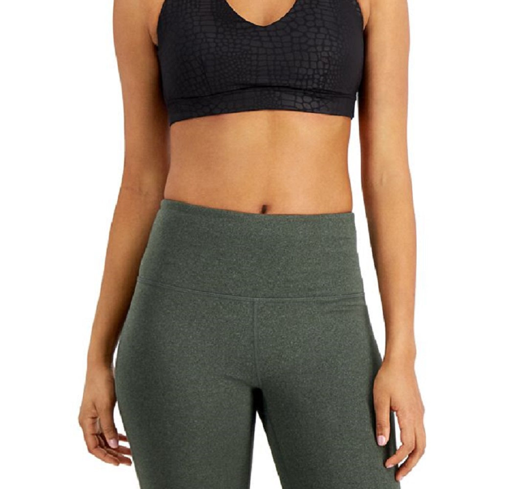 ID Ideology Women's Tonal Print Strappy Low Impact Sports Bra Black Size Large