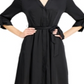 INC International Concepts Women's 3/4 Sleeve Belted Shirtdress Black Size 8