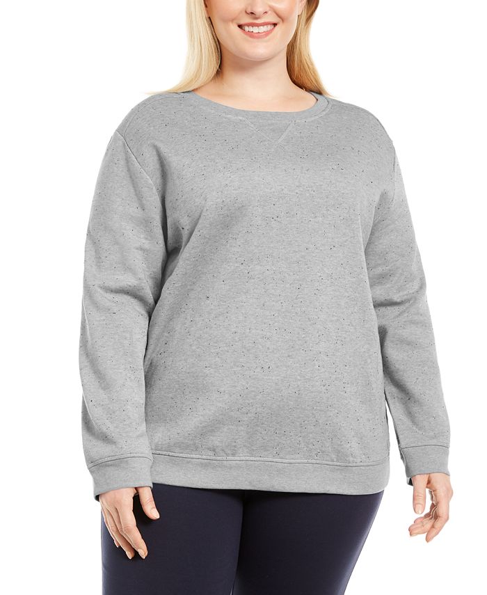 Karen Scott Women's Crewneck Sweatshirt Gray Size 2X
