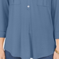 Style & Co Women's Split Neck Roll Tab Sleeve Top Blue Size Medium