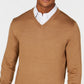 Club Room Men's Solid V Neck Merino Wool Blend Sweater Brown Size XX-Large