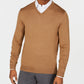 Club Room Men's Solid V Neck Merino Wool Blend Sweater Brown Size XX-Large