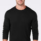 Club Room Men's Solid Crew Neck Merino Wool Blend Sweater Black Size Large