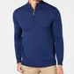 Club Room Men's Quarter Zip Merino Wool Blend Sweater Blue Size XXX-Large