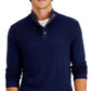 Club Room Men's Cotton Button Mock Turtleneck Sweater Blue Size XX-Large