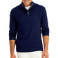 Club Room Men's Cotton Button Mock Turtleneck Sweater Blue Size XX-Large