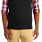 Club Room Men's Cable Knit Cotton Sweater Vest Black