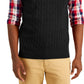 Club Room Men's Cable Knit Cotton Sweater Vest Black