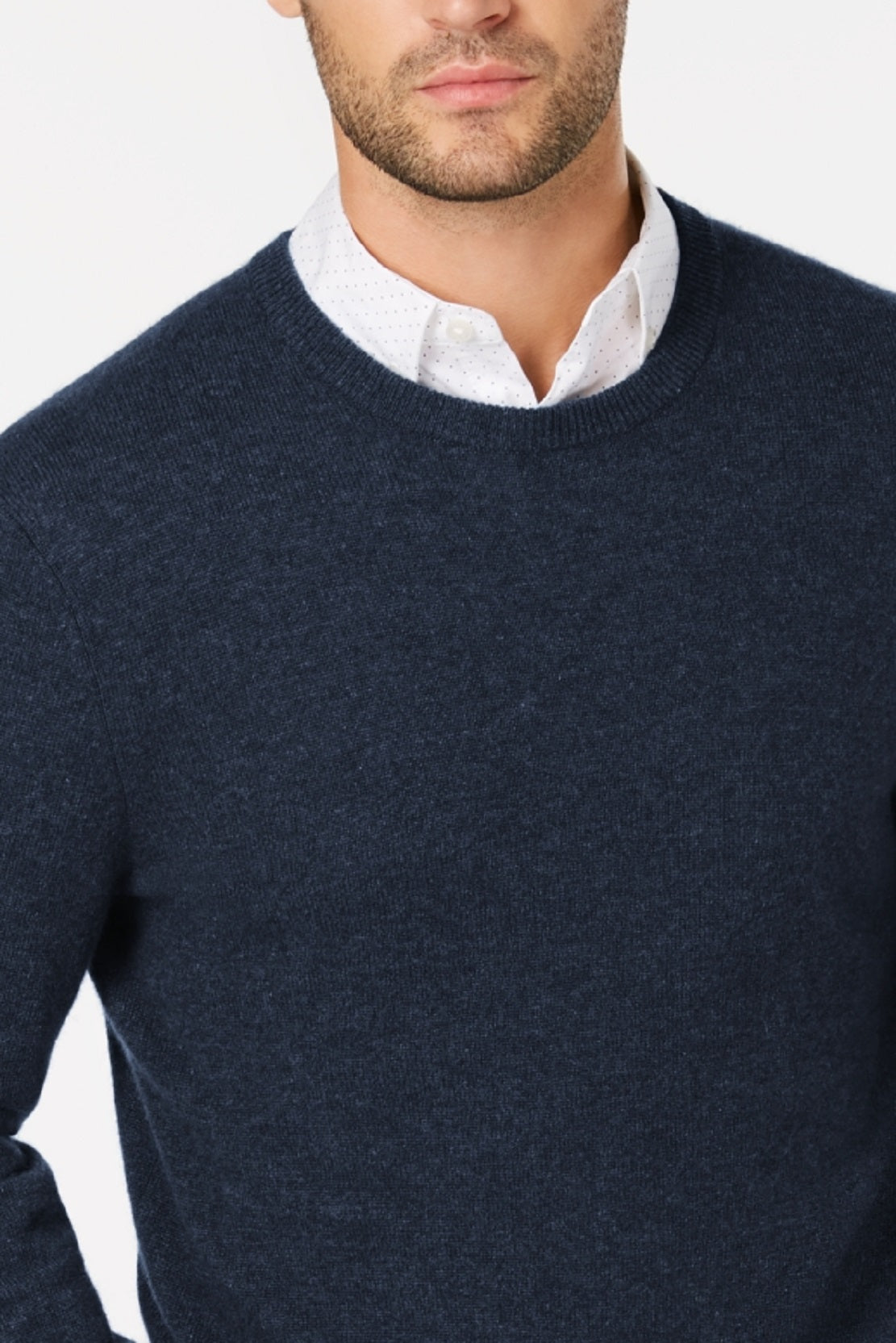 Club Room Men's Cashmere Crew Neck Sweater Blue Size Large