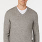 Club Room Men's V Neck Cashmere Sweater Gray Size Large