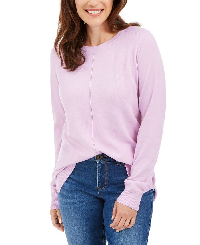 Karen Scott Women's Plush Front Seam Sweater Purple Size X-Large