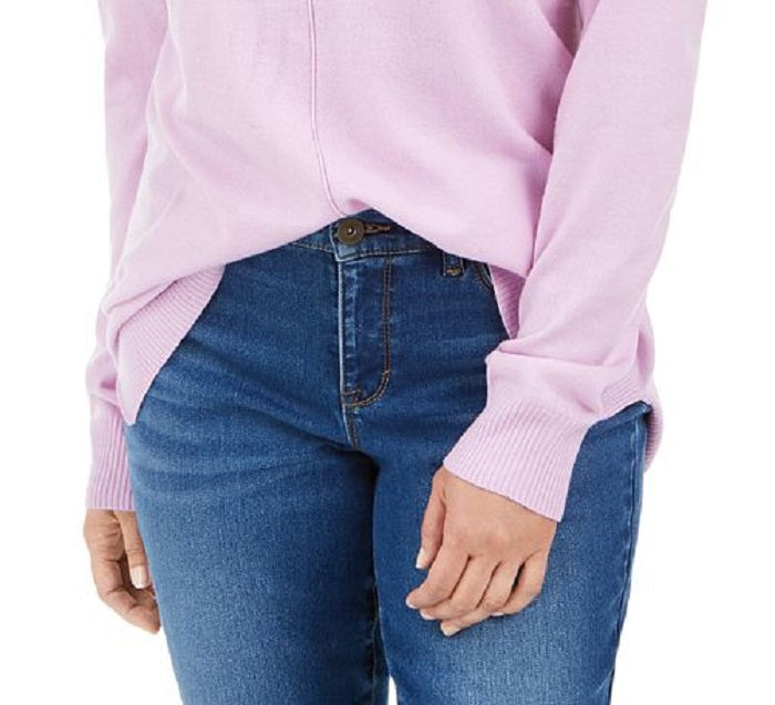 Karen Scott Women's Plush Front Seam Sweater Purple Size X-Large
