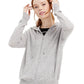 चार्टर क्लब वीमेन ज़िप हुडी ग्रे साइज़ लार्ज