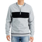 Alfani Men's Baseball Ottoman Quarter Zip Sweatshirt Gray Size Medium